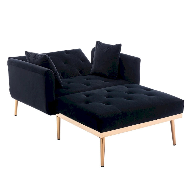 Chaise lounge chair/accent chair,Curved edges, padded with thick foam and upholstered with high-quality fabric