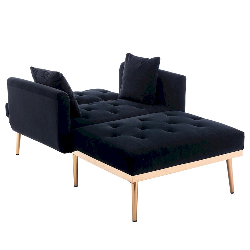 Chaise lounge chair/accent chair,Curved edges, padded with thick foam and upholstered with high-quality fabric