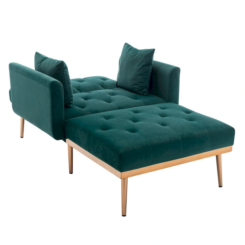 Chaise lounge chair/accent chair,Curved edges, padded with thick foam and upholstered with high-quality fabric