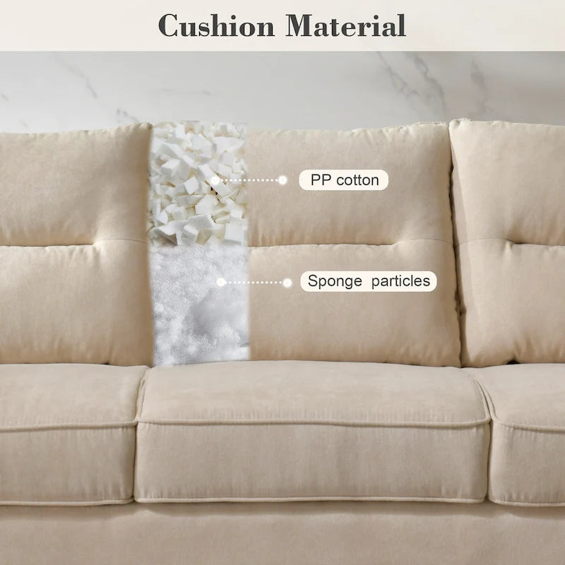 Fluffy Cushion Wood Leg Indoor Sofa