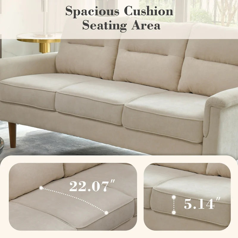 Fluffy Cushion Wood Leg Indoor Sofa