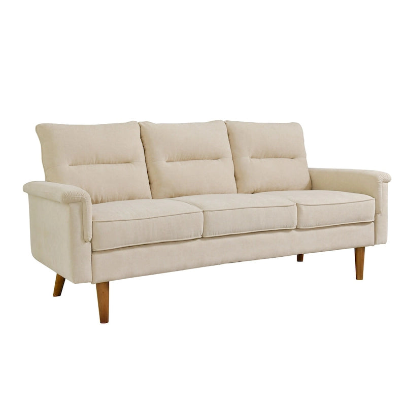 Fluffy Cushion Wood Leg Indoor Sofa