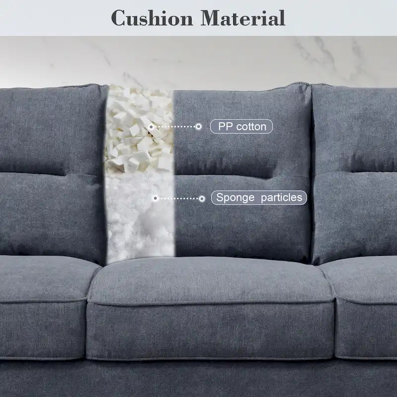 Fluffy Cushion Wood Leg Indoor Sofa