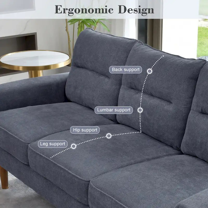 Fluffy Cushion Wood Leg Indoor Sofa