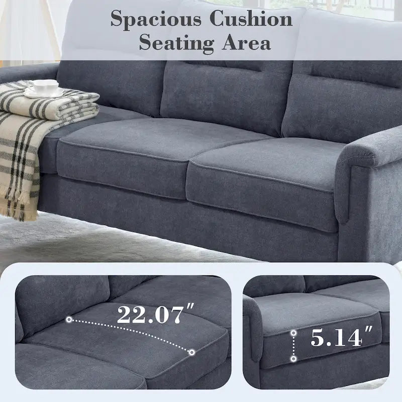 Fluffy Cushion Wood Leg Indoor Sofa