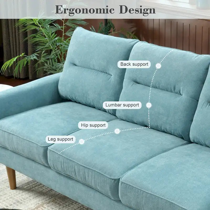 Fluffy Cushion Wood Leg Indoor Sofa