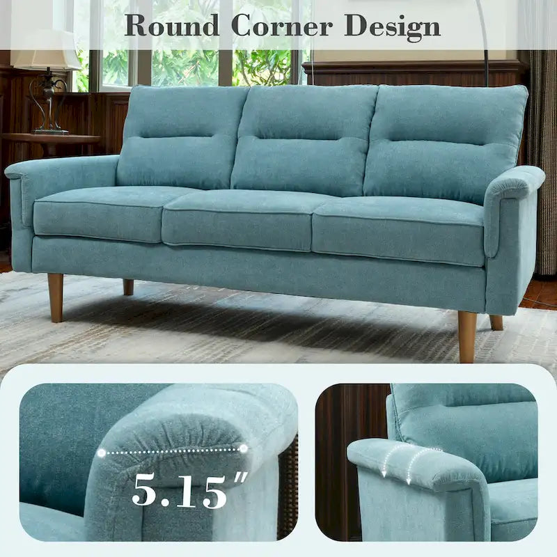Fluffy Cushion Wood Leg Indoor Sofa