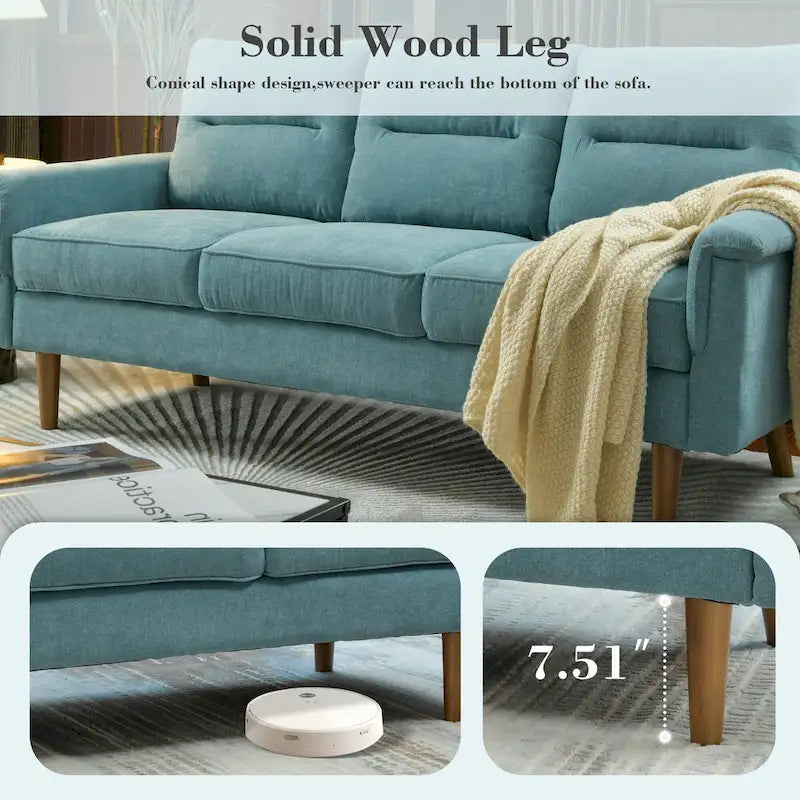 Fluffy Cushion Wood Leg Indoor Sofa