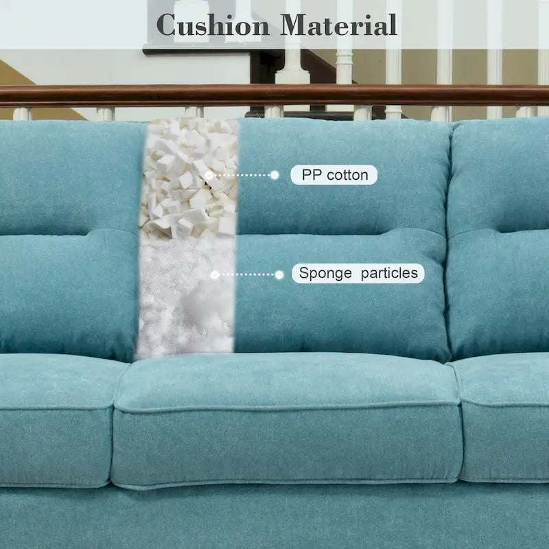 Fluffy Cushion Wood Leg Indoor Sofa