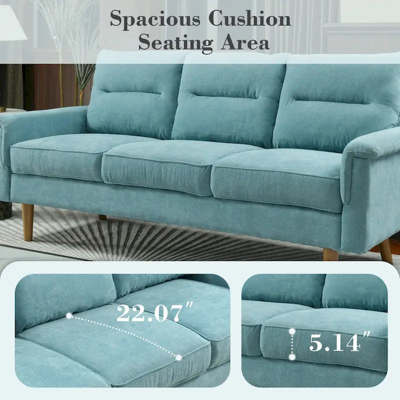 Fluffy Cushion Wood Leg Indoor Sofa