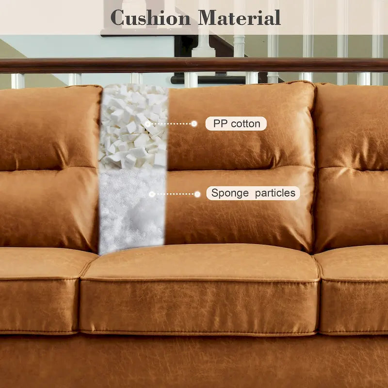 Fluffy Cushion Wood Leg Indoor Sofa