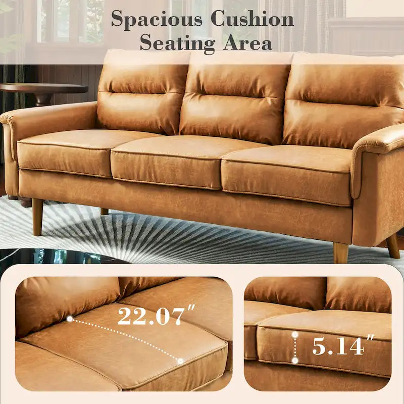 Fluffy Cushion Wood Leg Indoor Sofa