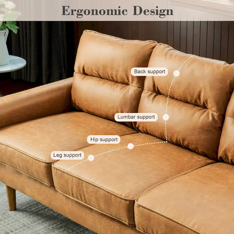 Fluffy Cushion Wood Leg Indoor Sofa